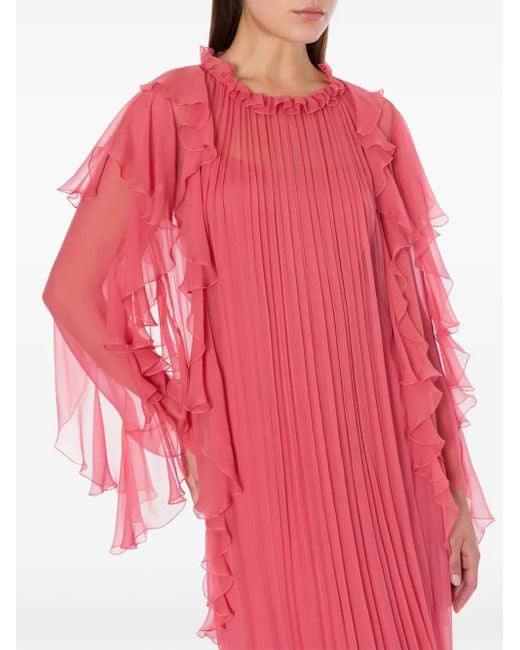 Alberta Ferretti Pink Abendkleid Mit Falten