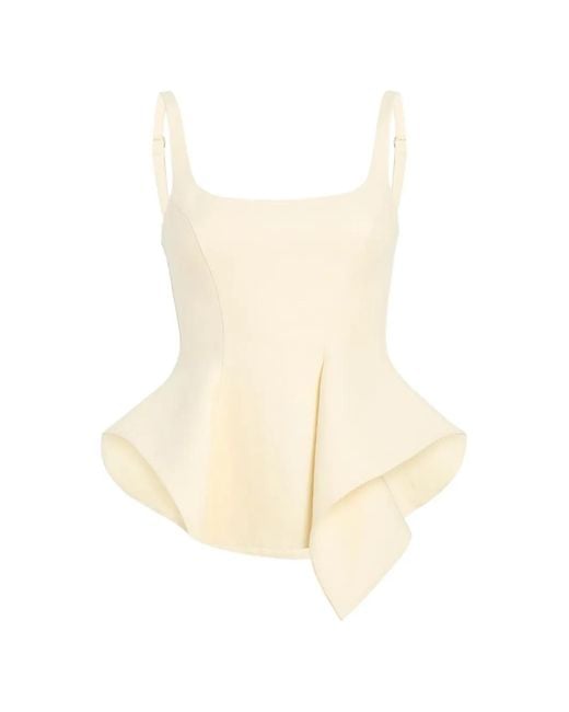 Khaite White Peplum Top