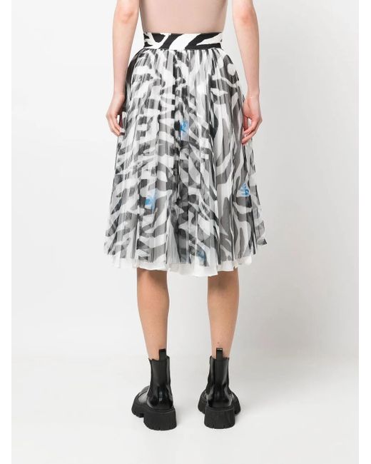 Off-White c/o Virgil Abloh White Zebra-Print Midi Skirt