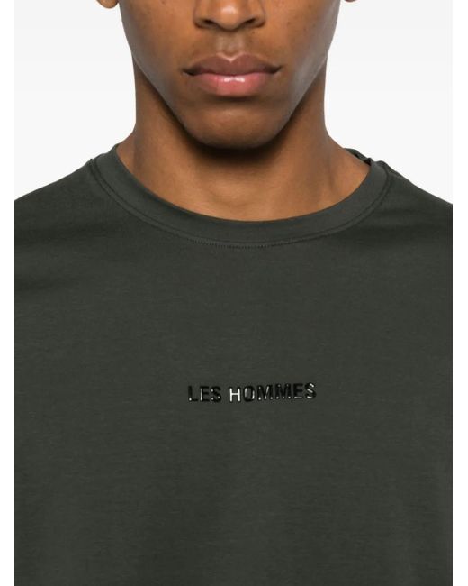 Camiseta con detalle del logo Les Hommes de hombre de color Green