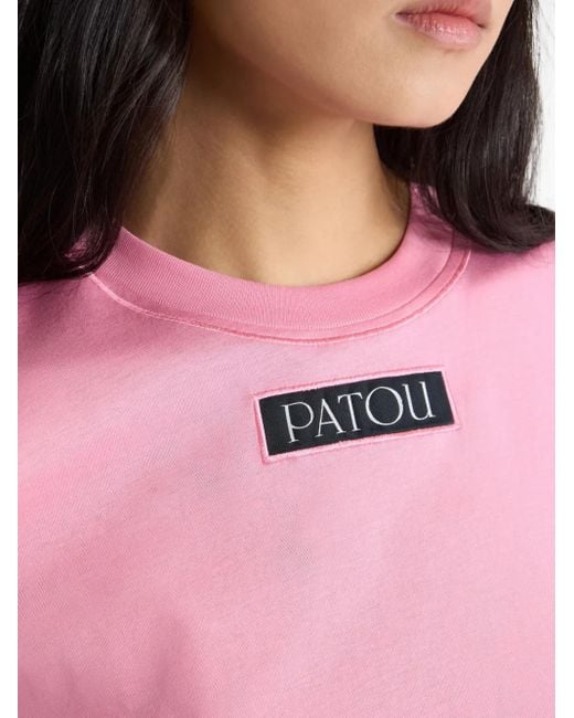 Patou Pink Logo-Appliqué T-Shirt