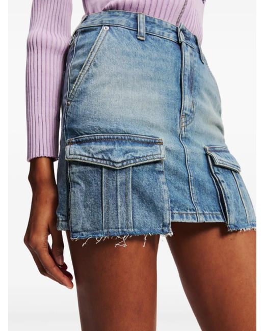 Karl Lagerfeld Blue Utility Denim Mini Skirt