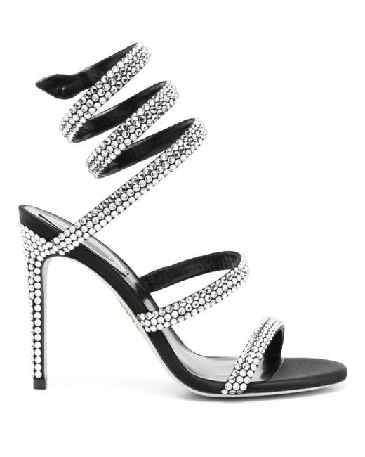 Rene Caovilla Black Cleo 105Mm Rhinestone-Embellished Sandals