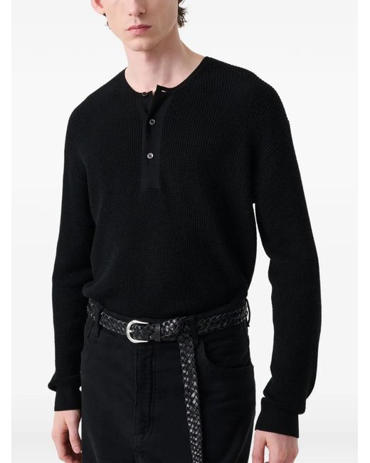 Studio Nicholson Black Corine Wool Long-Sleeve Sweater for men
