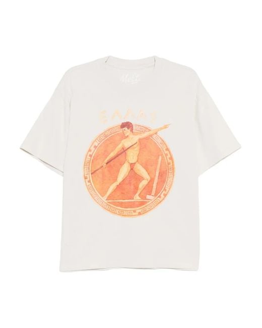 Melt White Graphic-Print T-Shirt for men