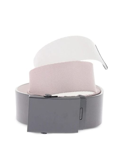 DIESEL Gray Logo-Plaque Belt for men