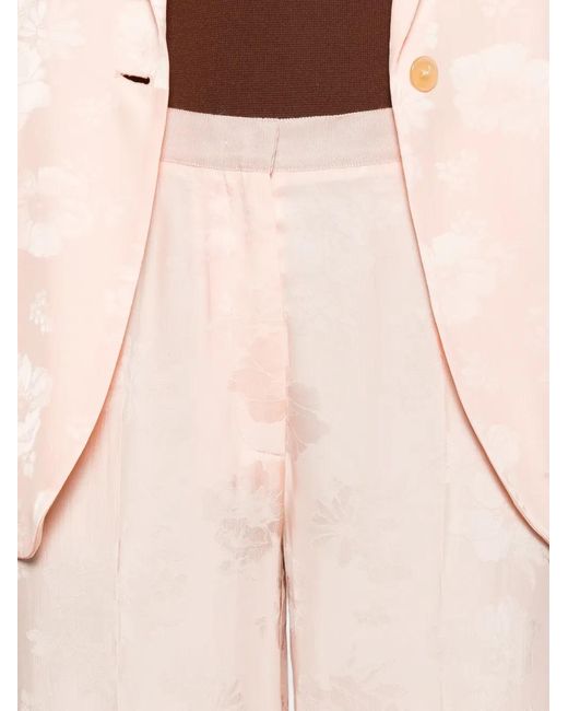Forte_forte Pink Floral-Print Trousers