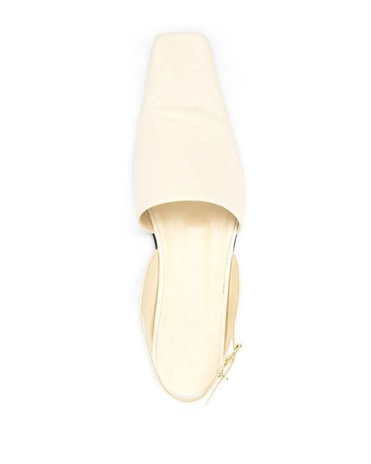 Nanushka White Square-Toe Slingback Mules