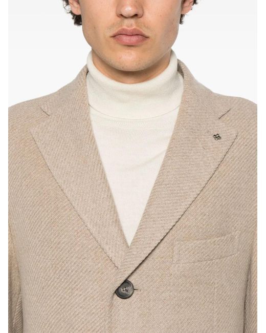Tagliatore Natural Single-Breasted Coat for men