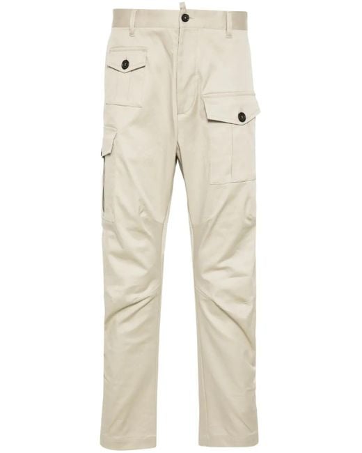 DSquared² Natural Logo-Plaque Cargo Pants For for men