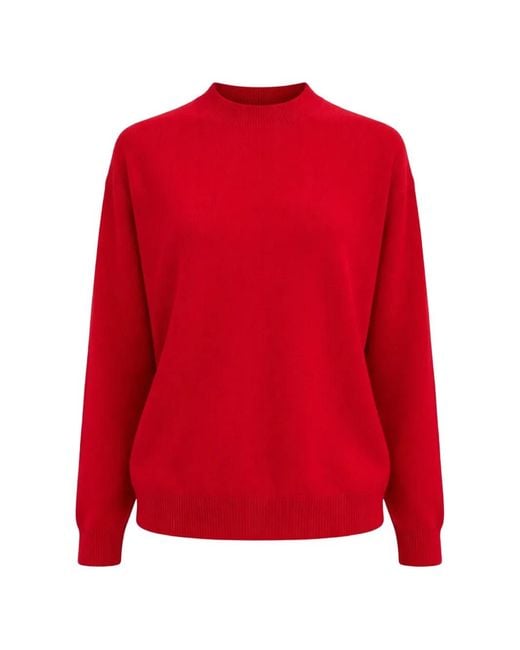 Tibi Red Anna Merino Wool Racerback Sweater