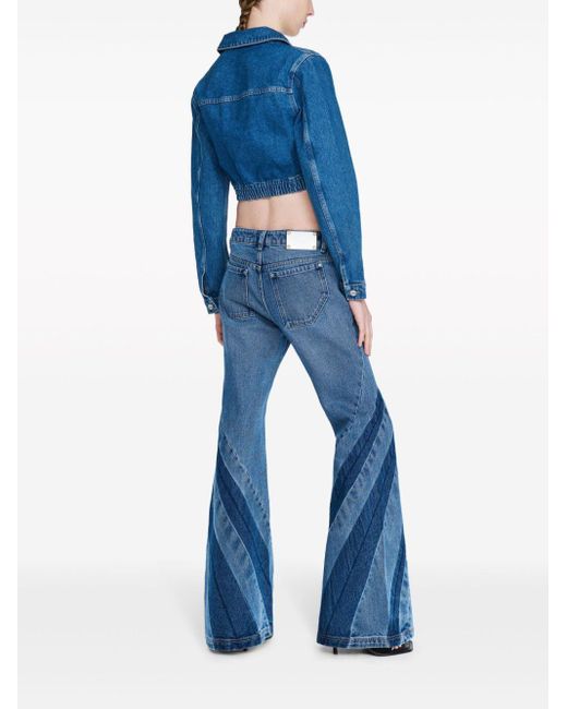 Dion Lee Blue Darted Bootcut Jeans