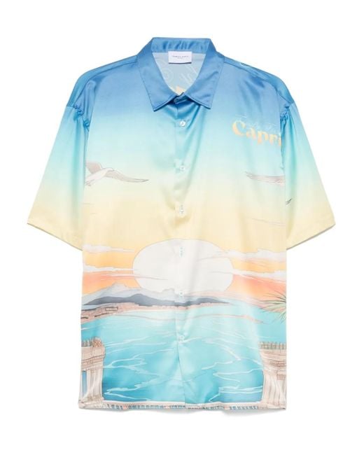 Camisa con estampado Capri FAMILY FIRST de hombre de color Blue
