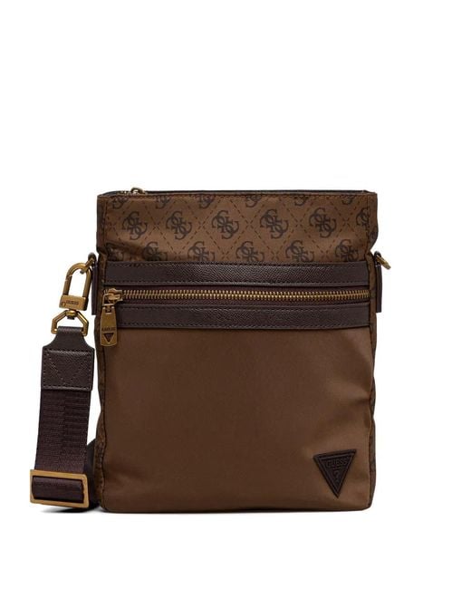 Borsa Messenger Berlin di Guess in Brown da Uomo