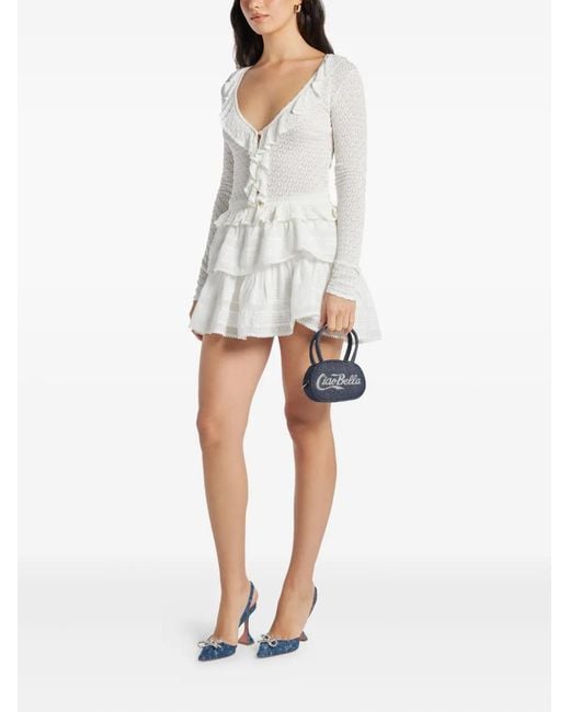 LoveShackFancy White Nilah Ruffled Mini Dress