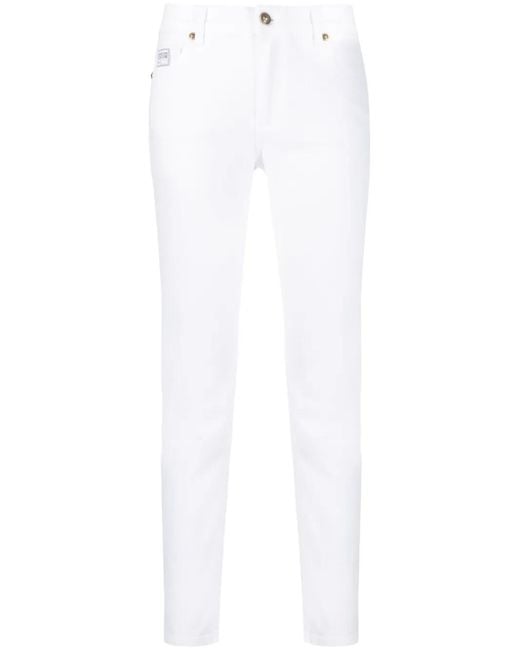 Versace Jeans Couture White Logo-Patch Skinny Jeans