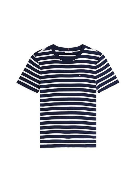 Tommy Hilfiger Blue Stripe-Pattern T-Shirt
