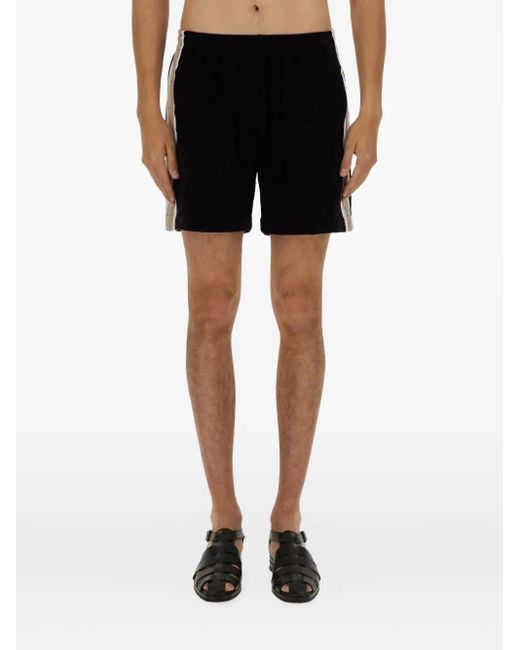 Sasquatchfabrix Black Side-Stripe Shorts for men