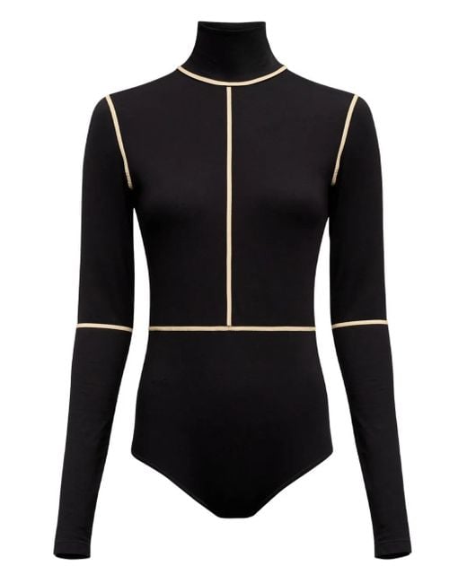 MM6 by Maison Margiela Black Long-Sleeved Bodysuit