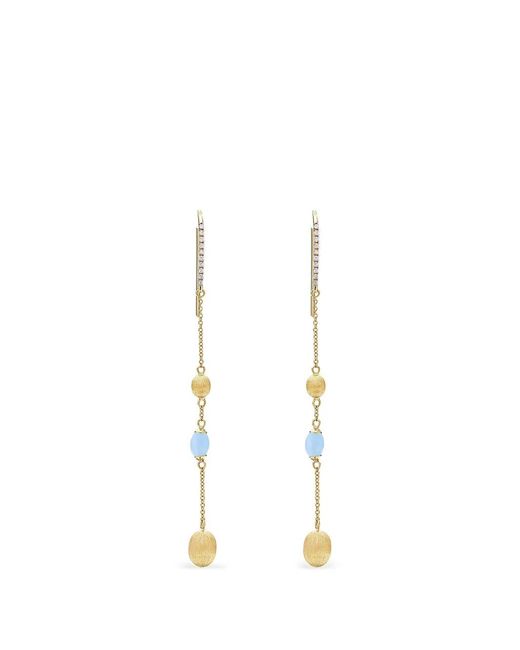 Nanis White Aquamarine Diamond Earrings