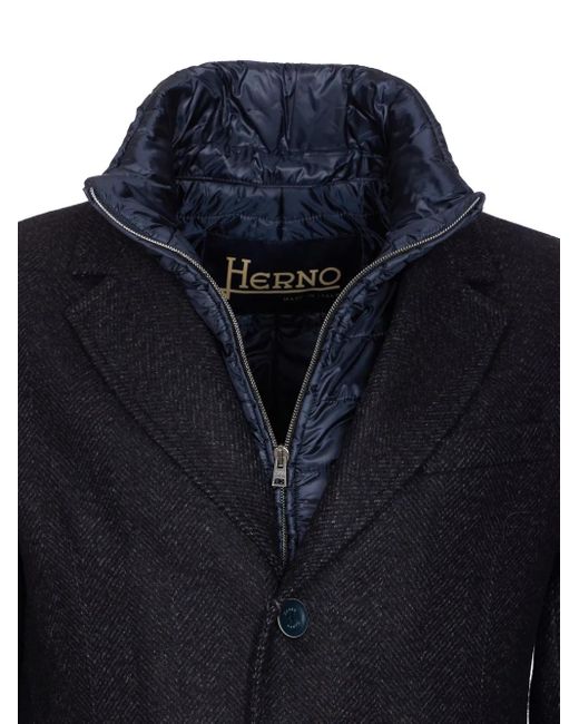 Abrigo Con Motivo De Espiga Herno de hombre de color Blue