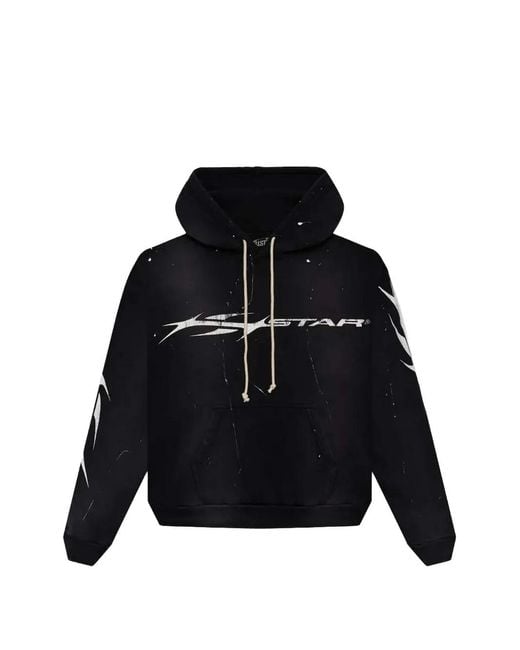 HELLSTAR Black Graphic-Print Hoodie for men