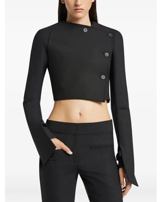 Courreges Black Geknöpfte Oblique Jacke
