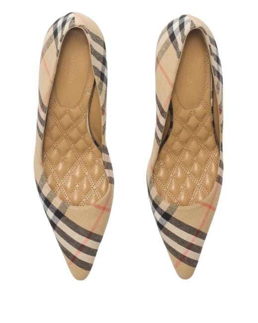 Burberry Natural 55Mm Check Dame Pumps