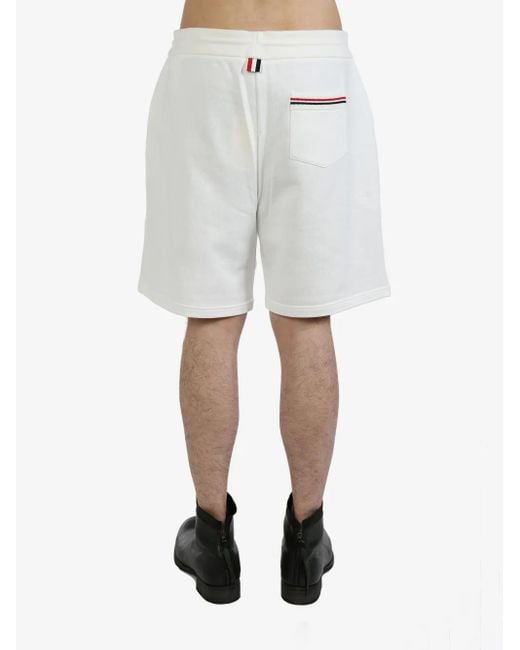 Thom Browne White Drawstring-Fastening Shorts for men