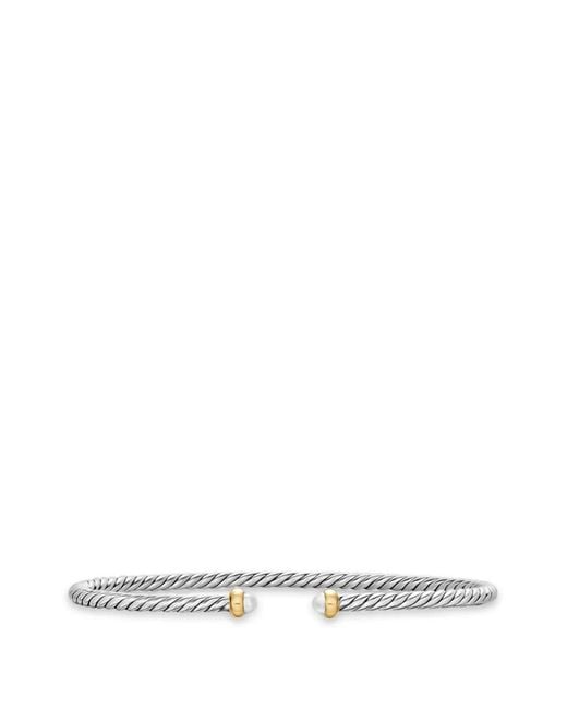 David Yurman White Micro Cable Flex Bracelet