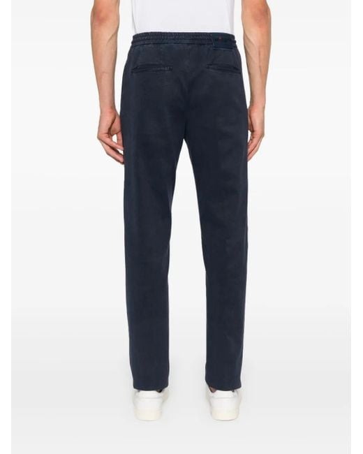 Kiton Blue Pleated Frayed Trousers for men