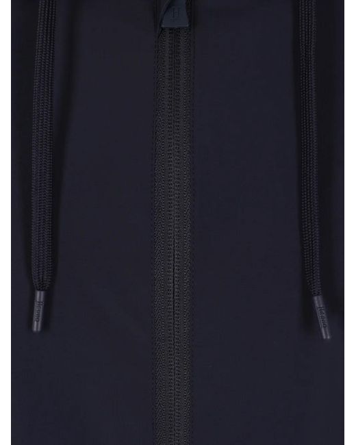 Herno Blue Hooded Zip Coat for men