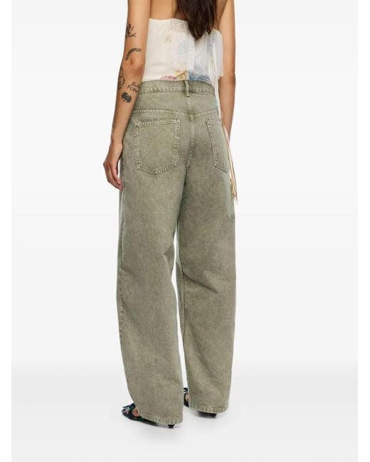 Bimba Y Lola Jeans Met Wijde Pijpen En Zakdetail in het Green