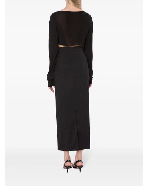 Philosophy Di Lorenzo Serafini Black Gathered-Detailing Crop Top