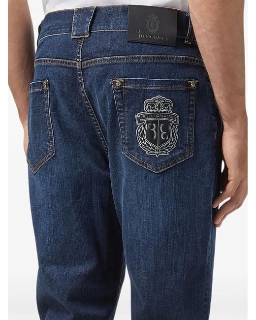 Billionaire Blue Jean À Patch Logo for men