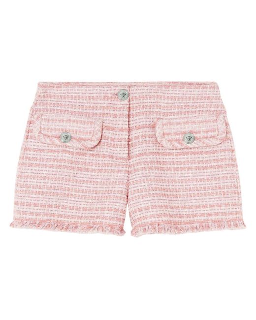 Versace Pink Tweed Mini Shorts