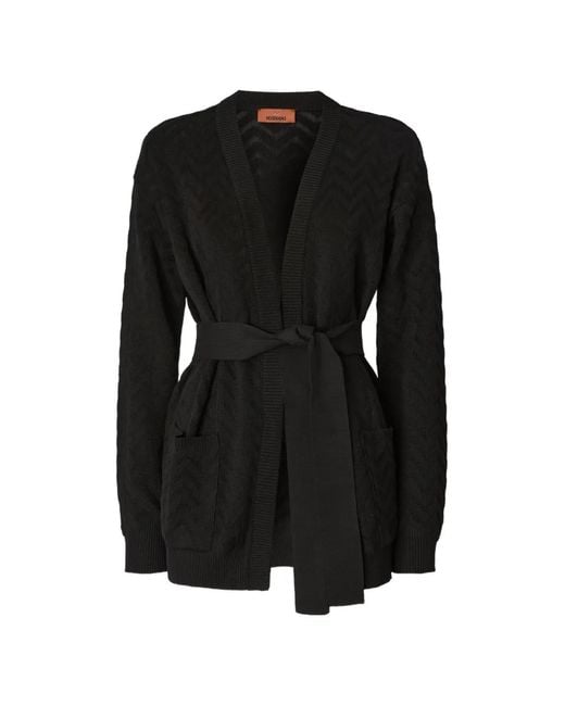 Missoni Black Chevron Belted Cardigan