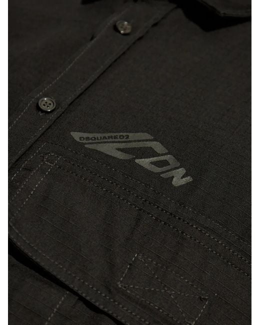 DSquared² Black Icon-Logo Shirt for men
