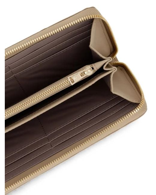 Lacoste Natural Quilted Zip-Around Wallet