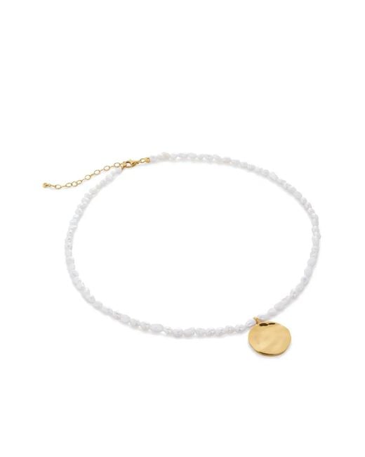 Monica Vinader White Capri Keshi Pearl Necklace