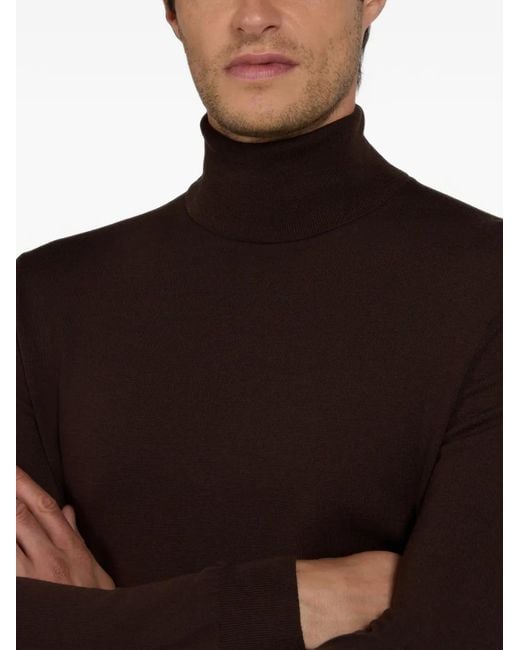 Pull Flexwool À Col Roulé Zanone pour homme en coloris Brown