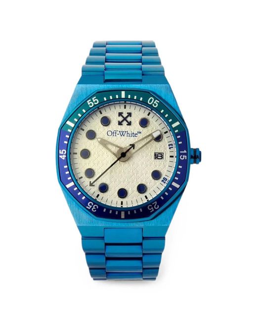 Off-White c/o Virgil Abloh Blue Dry Mode Rotating Bezel 39Mm Watch for men