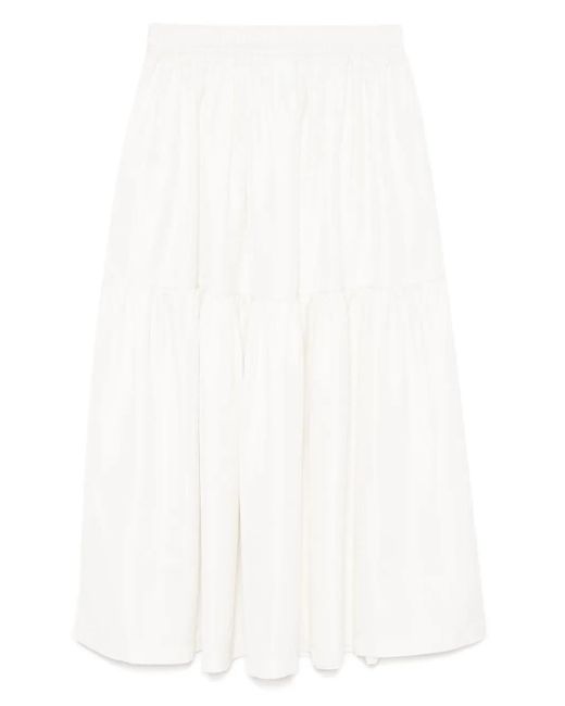 Chocoolate White Drawstring Skirt