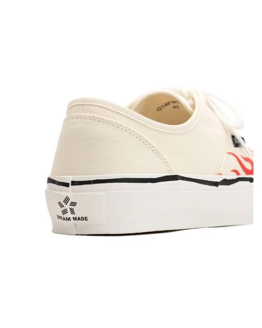 KAMIYA Pink Herc Flame-Pattern Vulcanized Sneakers