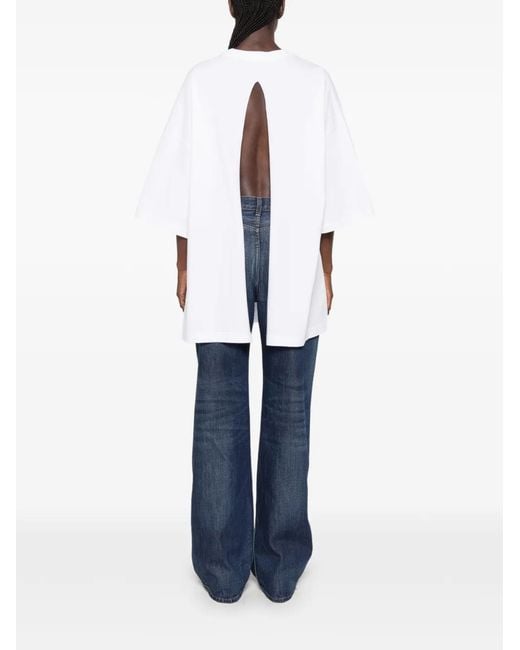 Haikure White T-Shirt Gabrielle À Fente Au Dos