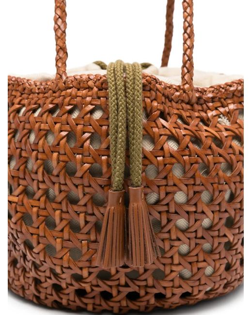 Dragon Diffusion Brown Small Juventus Braided Bucket Bag