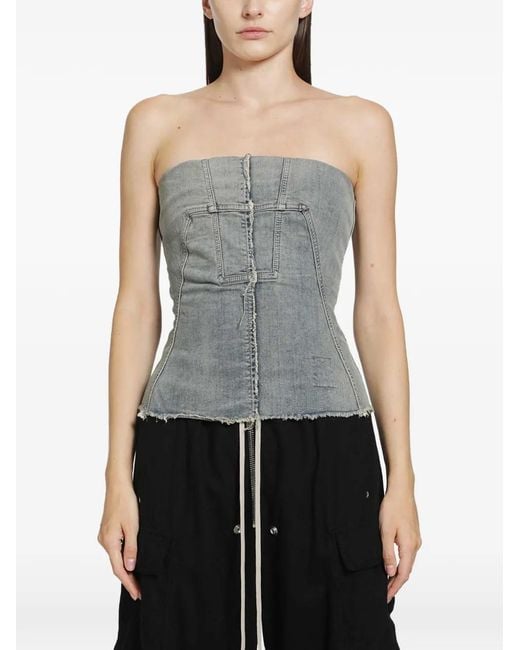 Rick Owens Blue Bustier Mit Splittern