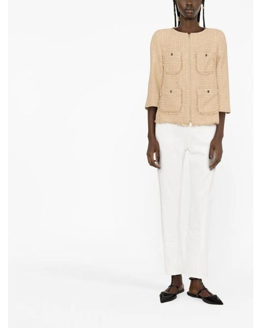 Herno Natural Zip-Up Tweed Jacket