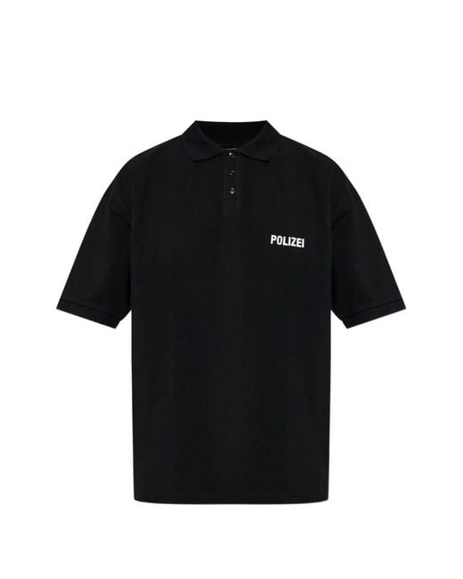 Vetements Men's Black Short Sleeve Polo T-Shirt
