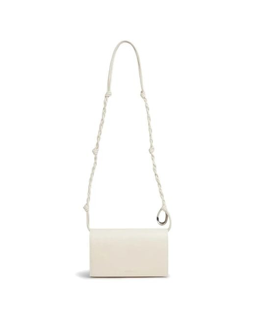 Jil Sander White Mini Knotted Cross Body Bag